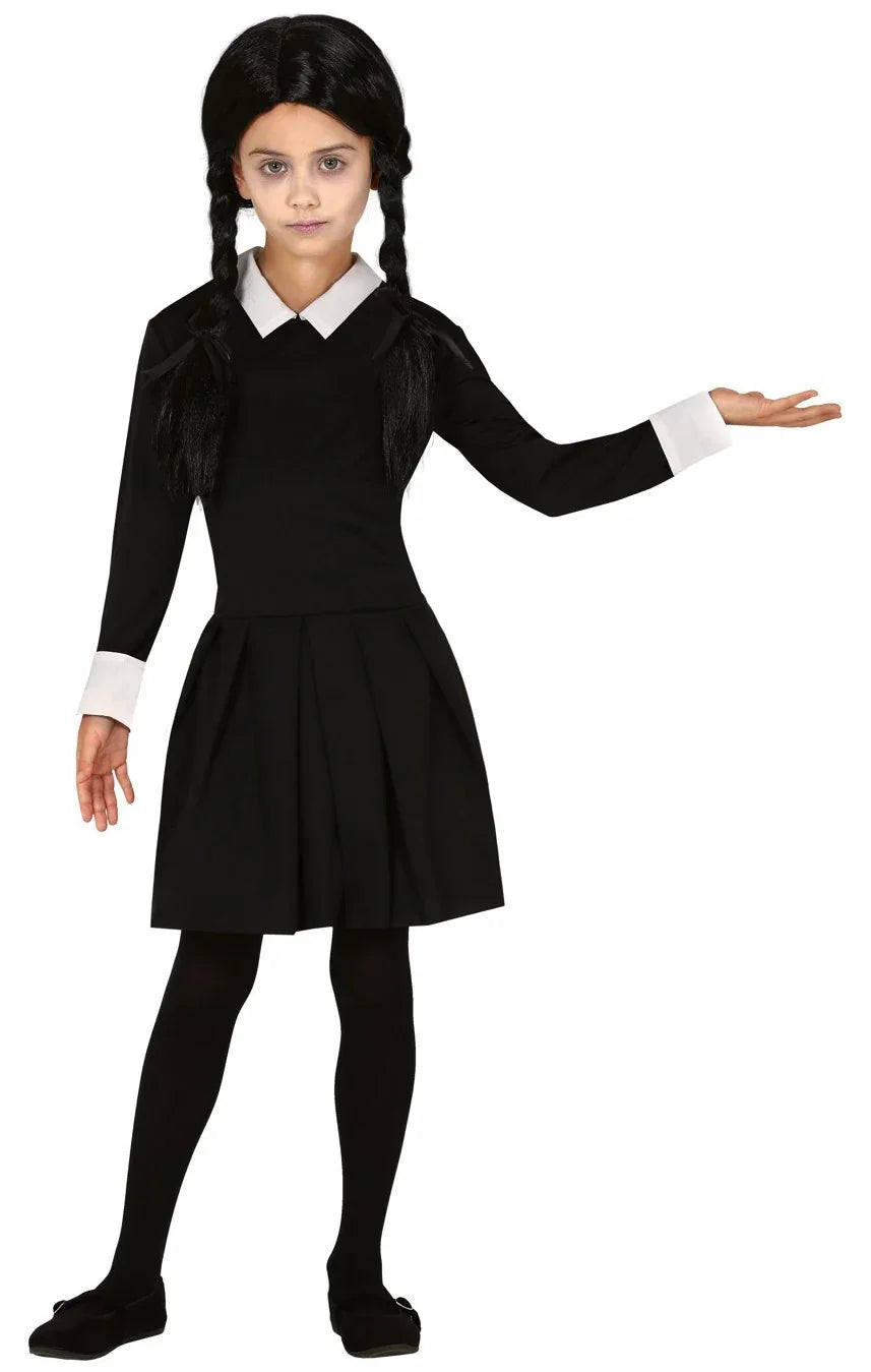 Disfraz de Miércoles Siniestra para Niña Miércoles Addams Guirca